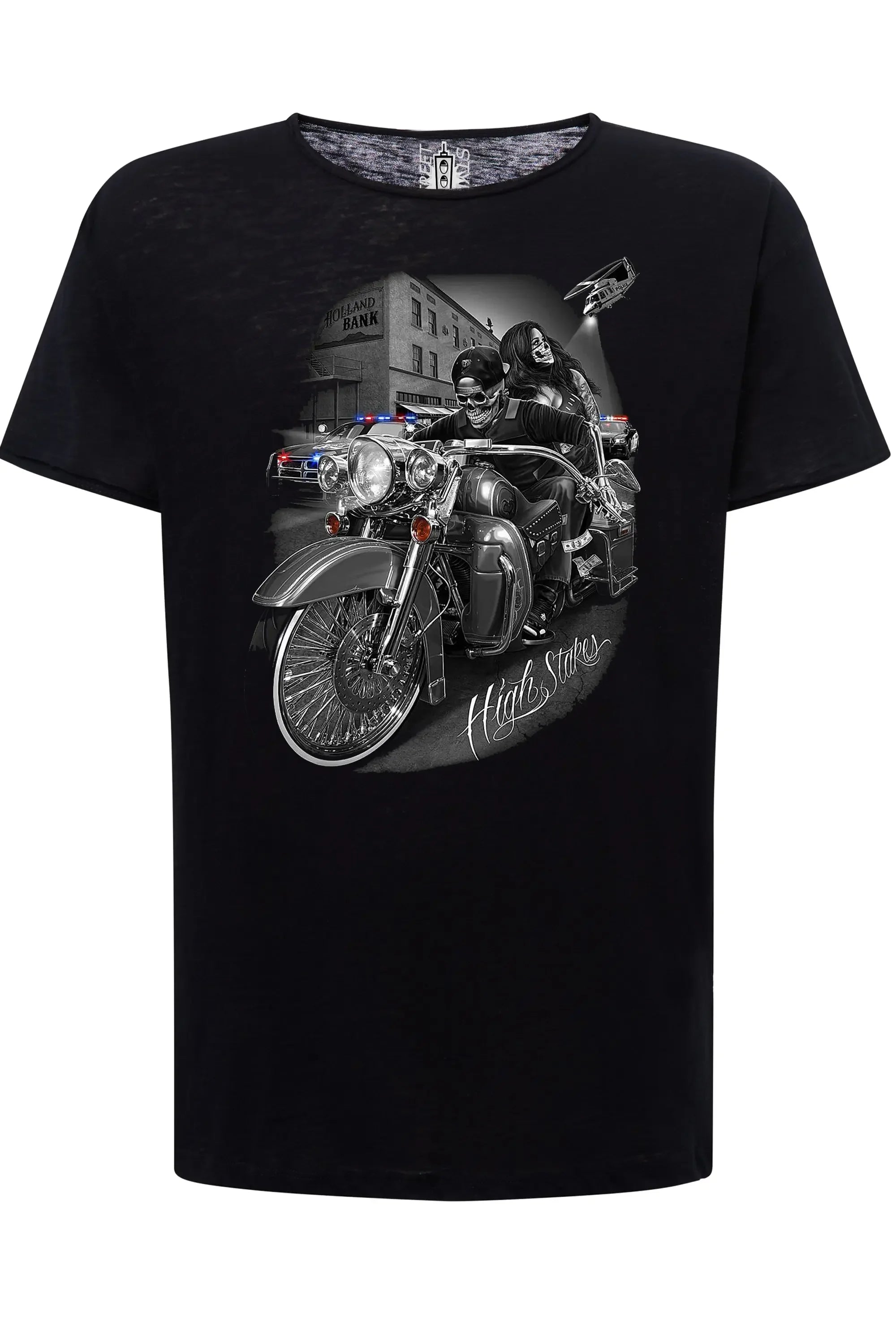 High Stares Tattoo Skull - T-shirt Uomo Cotone Fiammato