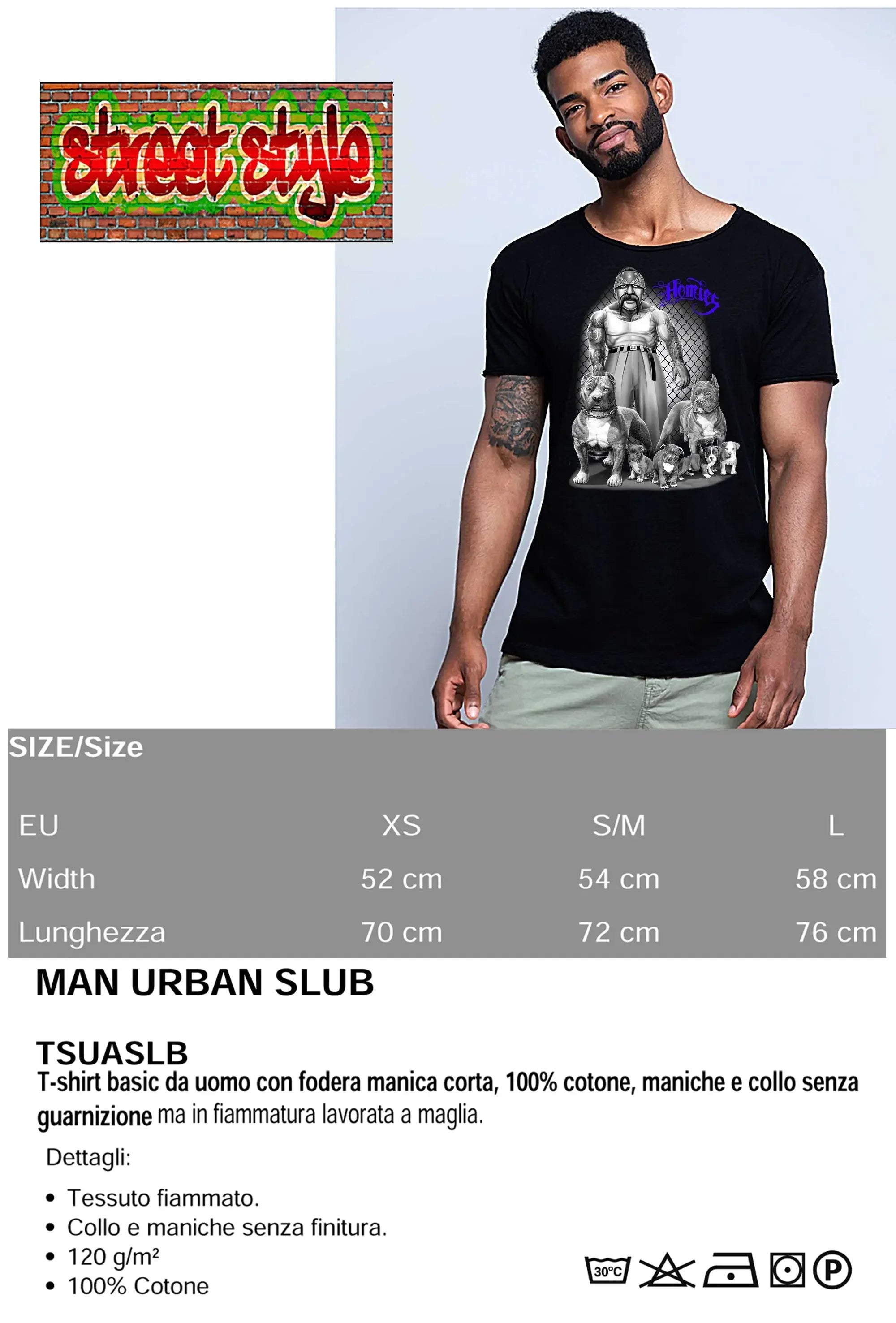 T-shirt uomo tattoo skull in cotone, comfort e sostenibilità per un look street style.