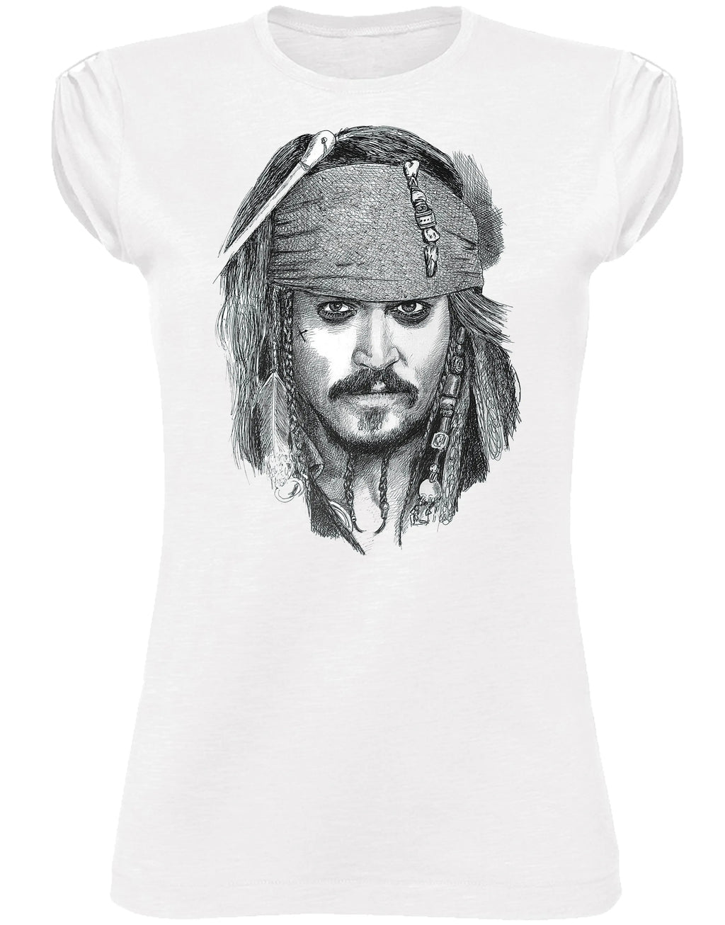 T-shirt Donna The Legend – Pirata Stilizzato con design audace e stampa HD, ideale per look urbani.