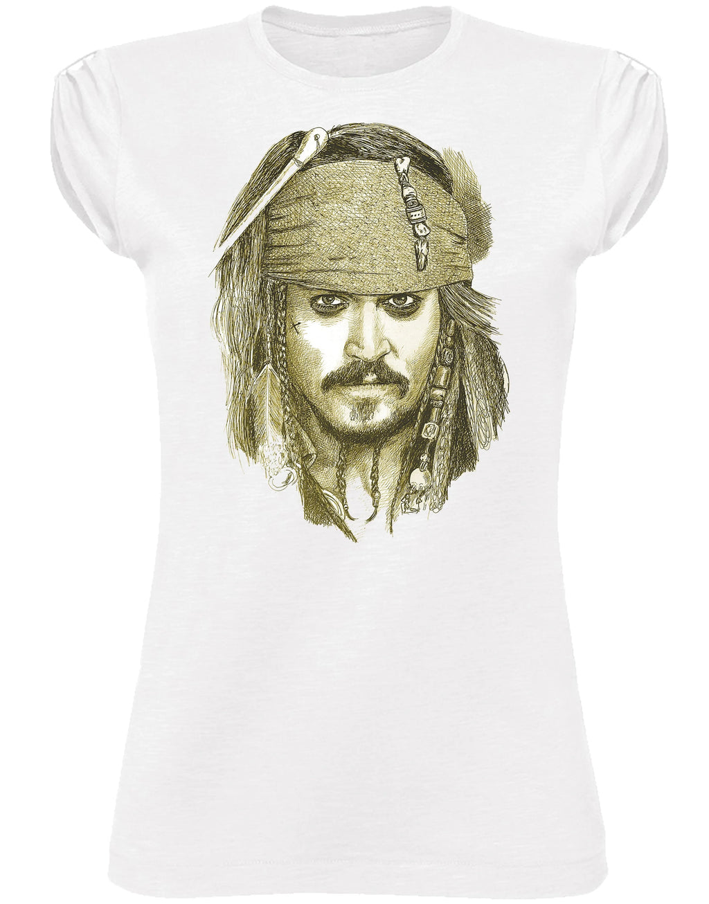 T-shirt Donna The Legend con design pirata stilizzato, perfetta per un look urbano audace e alla moda.