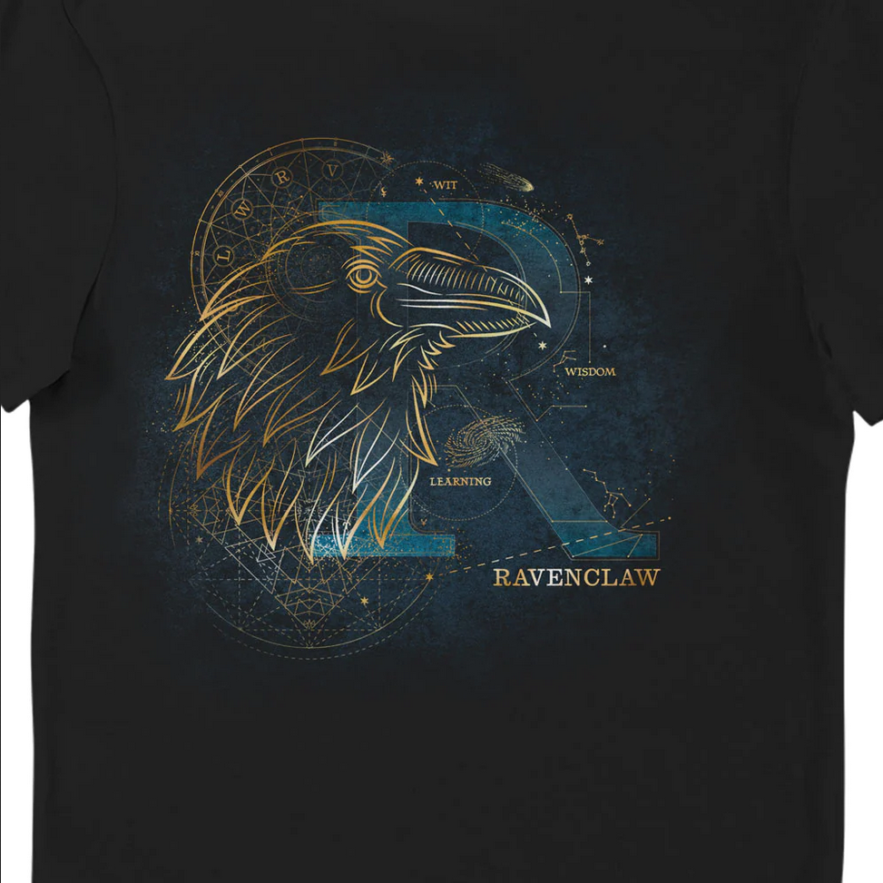 Maglietta Harry Potter Corvonero Luminosa 5055756892664 - T-Shirt Glow in the Dark Ufficiale Casa Ravenclaw