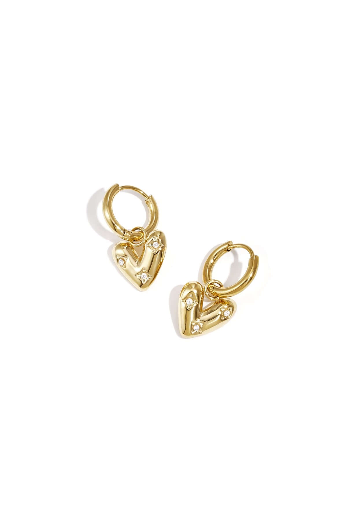 Orecchini Cuore con Strass e Zircone