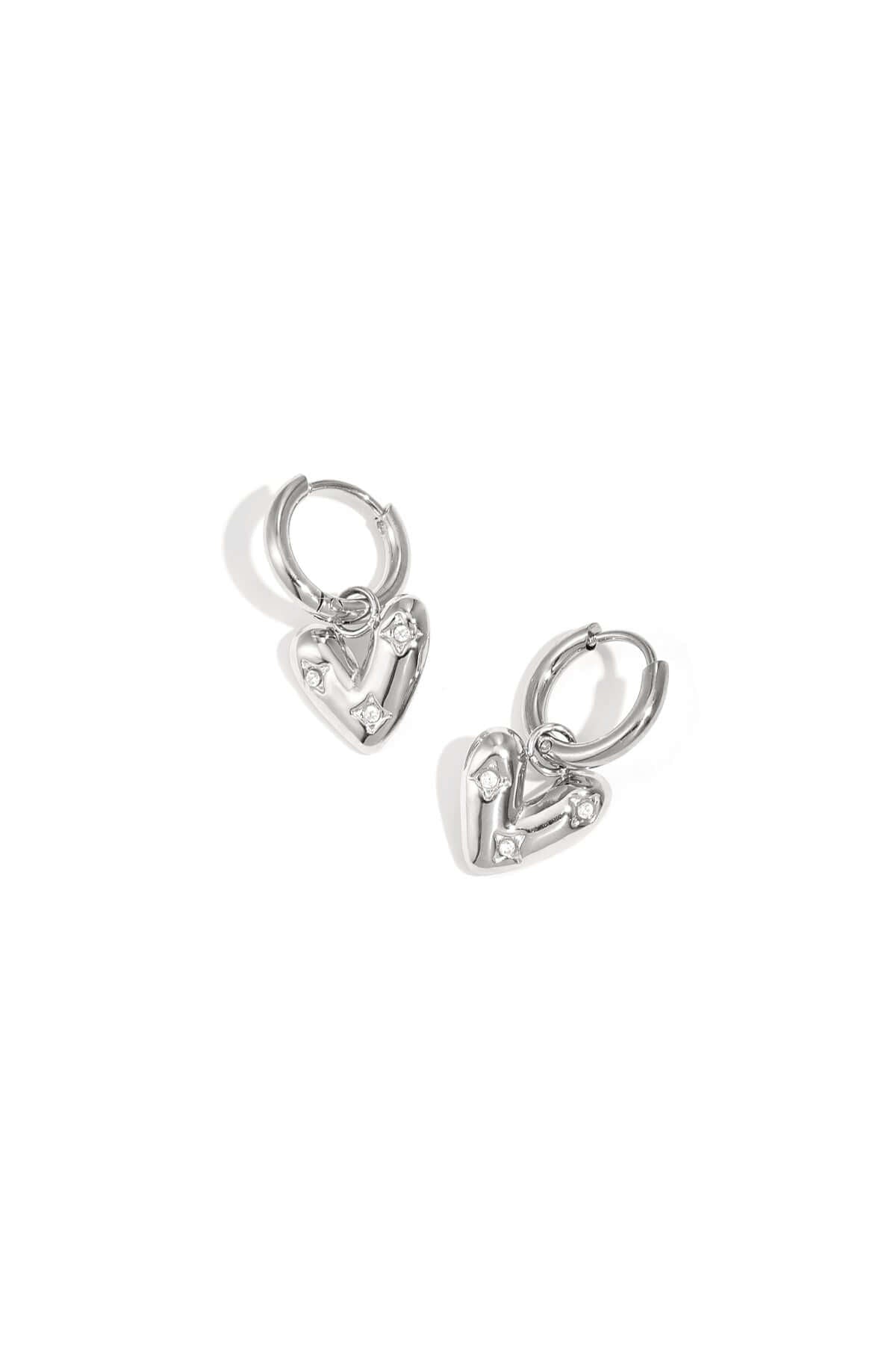 Orecchini Cuore con Strass e Zircone