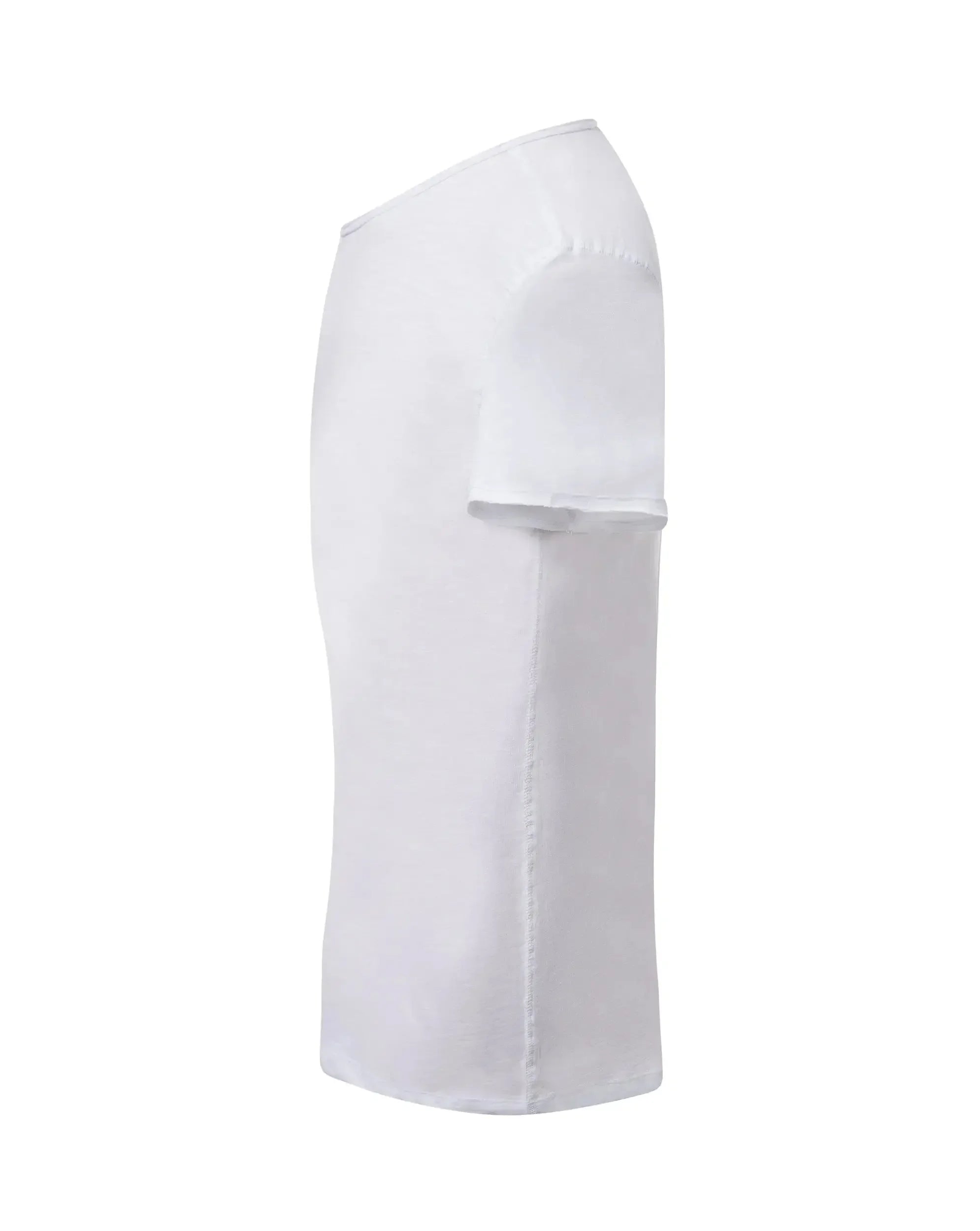 T-shirt Popeye Jack Daniels uomo vista laterale in cotone fiammato bianco, design esclusivo e confortevole.