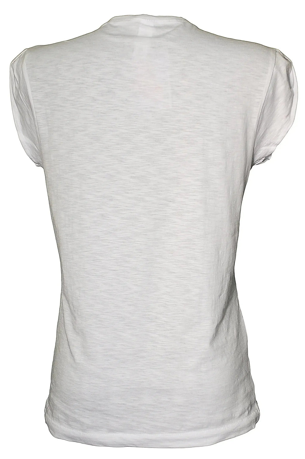 T-shirt donna cotone biologico con design esclusivo, vista posteriore su tessuto morbido e resistente.