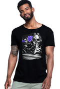 T-shirt tattoo skull uomo con grafiche d'impatto e design eco-sostenibile in cotone fiammato
