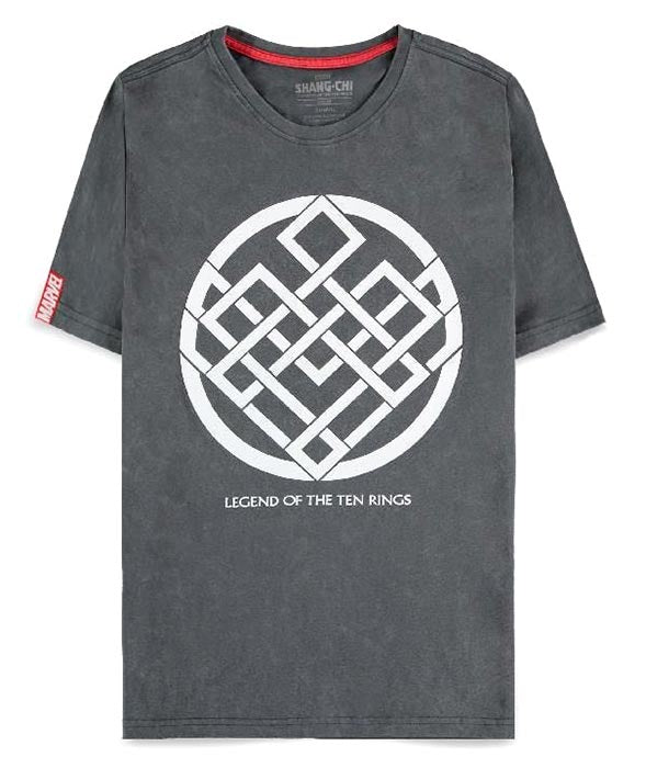 T-Shirt Marvel Shang-Chi Crest Ufficiale 8718526351019 - Maglietta Unisex 100% Cotone Grigia