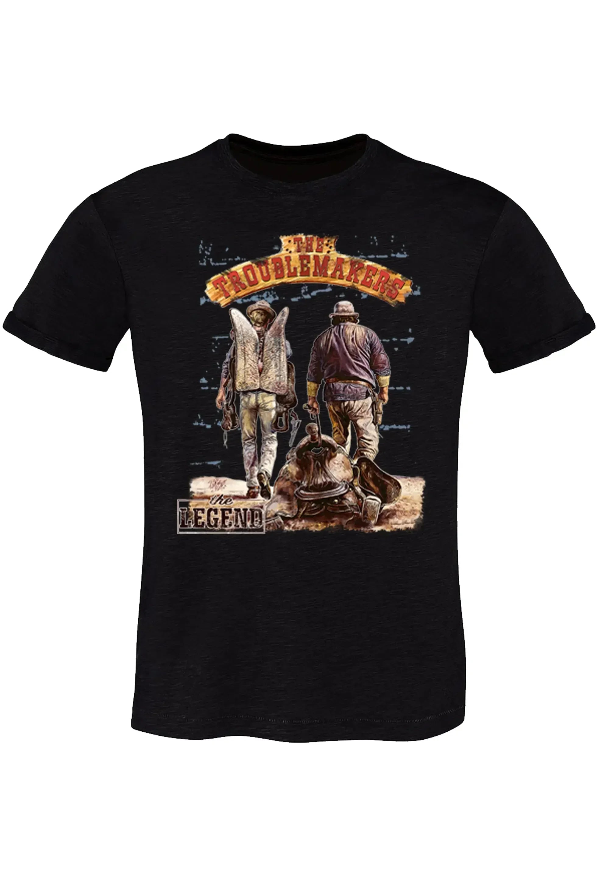 The Troublemakers Bud spencer e Terence hill 18-70-10-2 T-Shirt Urban Men Uomo 100% Cotone Fiammato BS