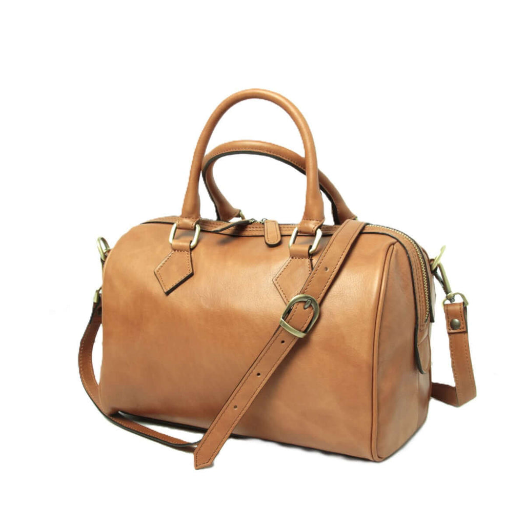 Vetrina Fiorentina -Bauletto due manici in pelle- coloniale-