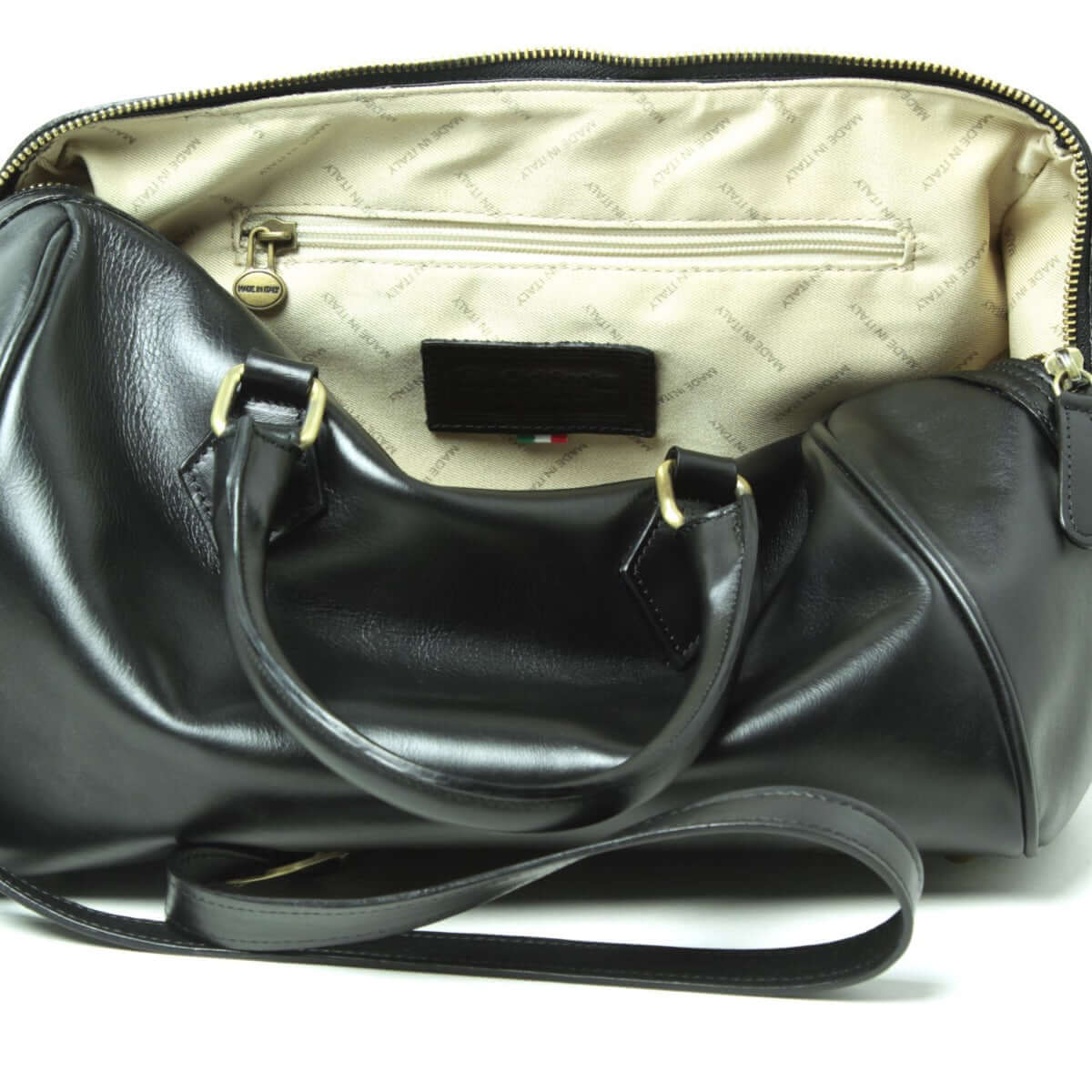 Vetrina Fiorentina -Bauletto due manici in pelle - nero-