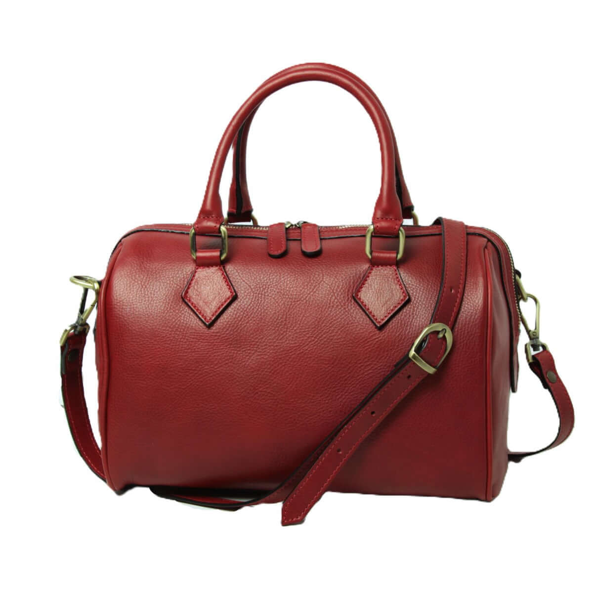 Vetrina Fiorentina -Bauletto due manici in pelle - rosso-