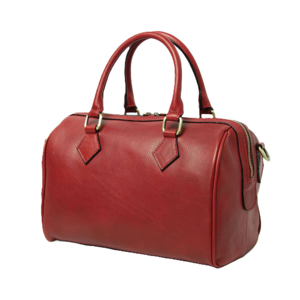 Vetrina Fiorentina -Bauletto due manici in pelle - rosso-