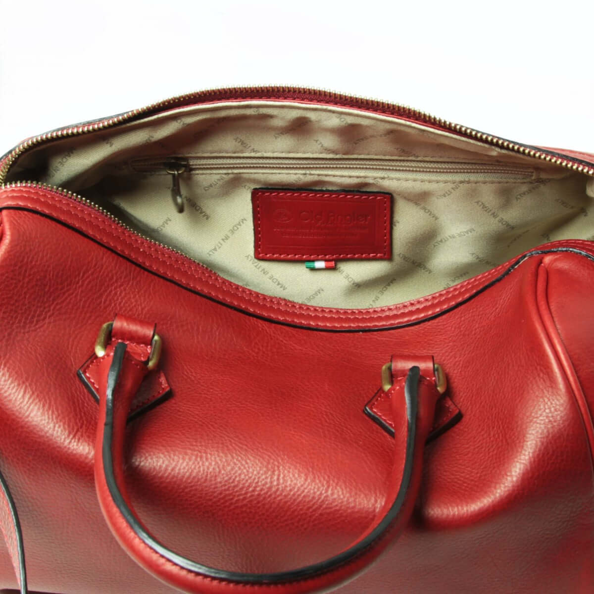 Vetrina Fiorentina -Bauletto due manici in pelle - rosso-