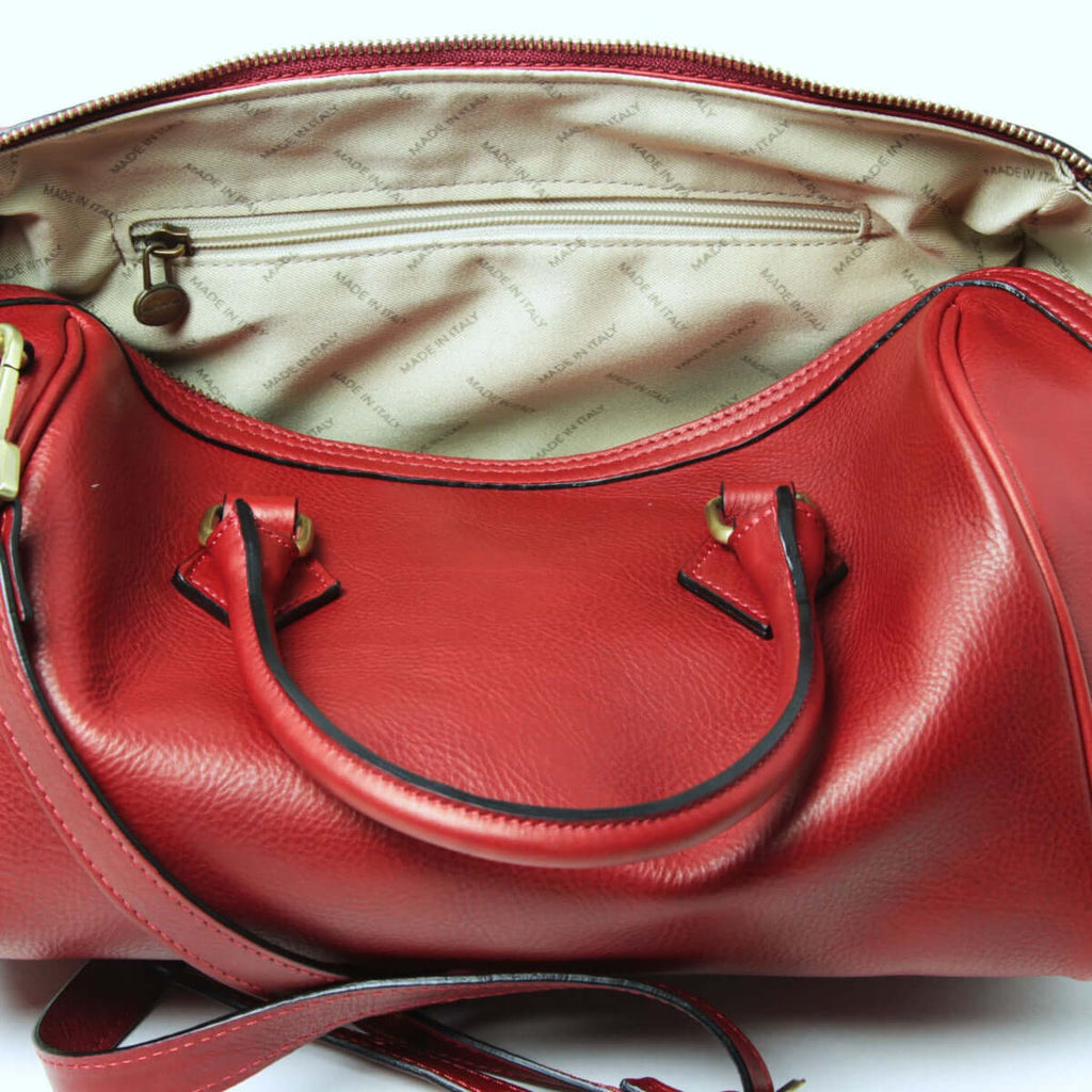 Vetrina Fiorentina -Bauletto due manici in pelle - rosso-