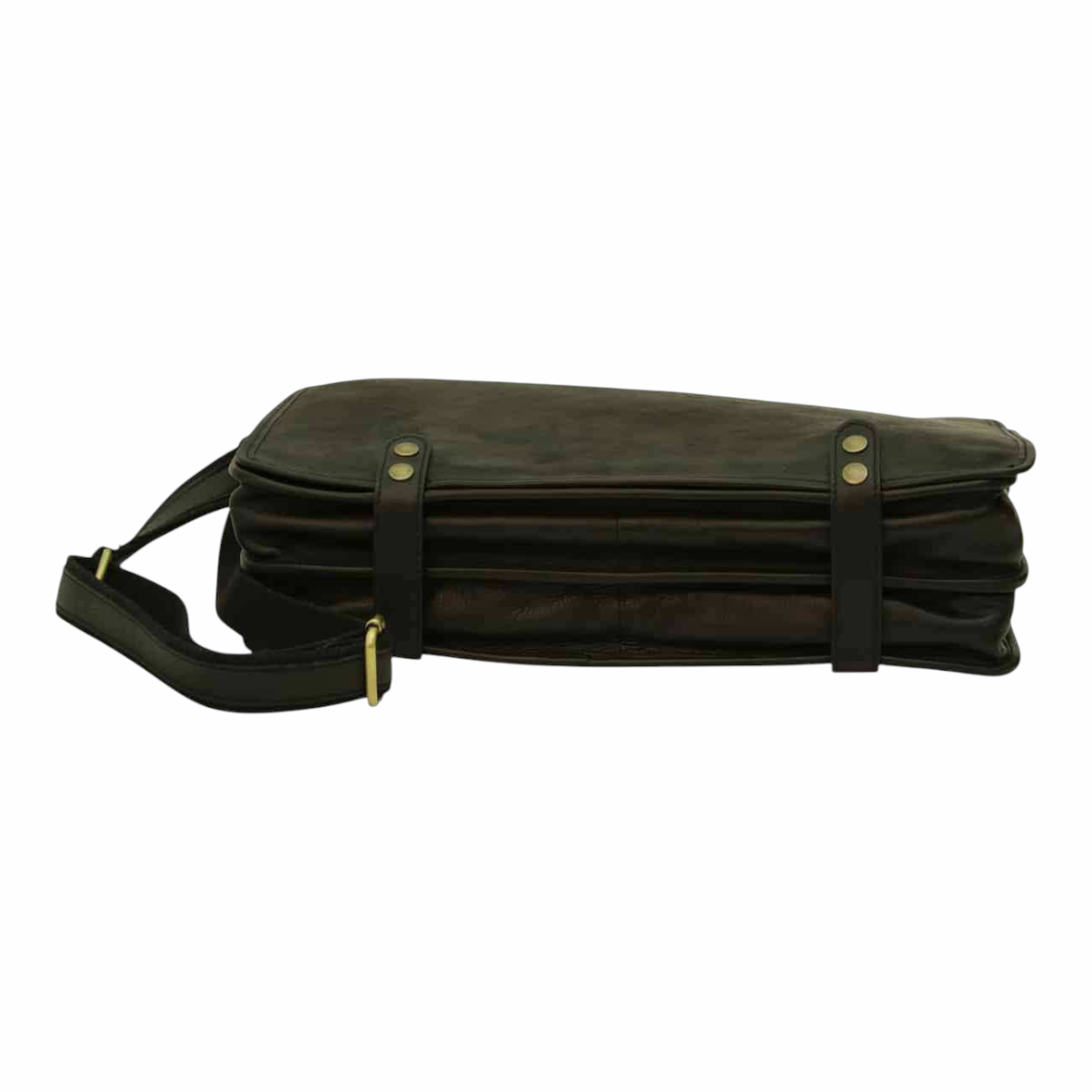 Borsa messenger verde scuro con tracolla e tasca frontale con zip