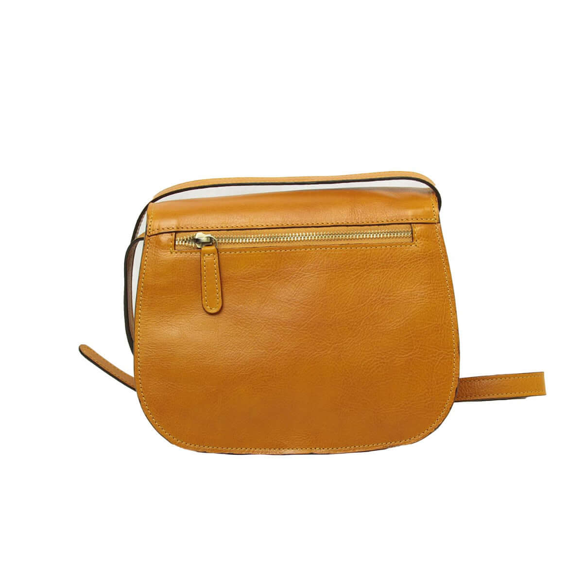 Borsa tracolla pelle vitello ocra con scomparti e tracolla regolabile, elegante e pratica.