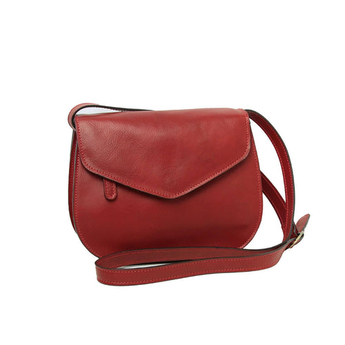 Vetrina Fiorentina -Borsa a tracolla di vitello pieno fiore-Rosso-