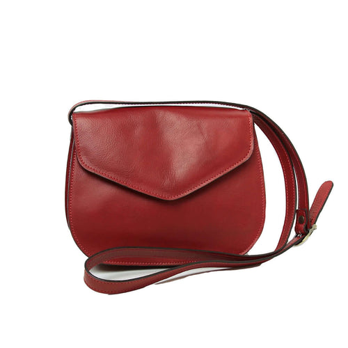 Vetrina Fiorentina -Borsa a tracolla di vitello pieno fiore-Rosso-