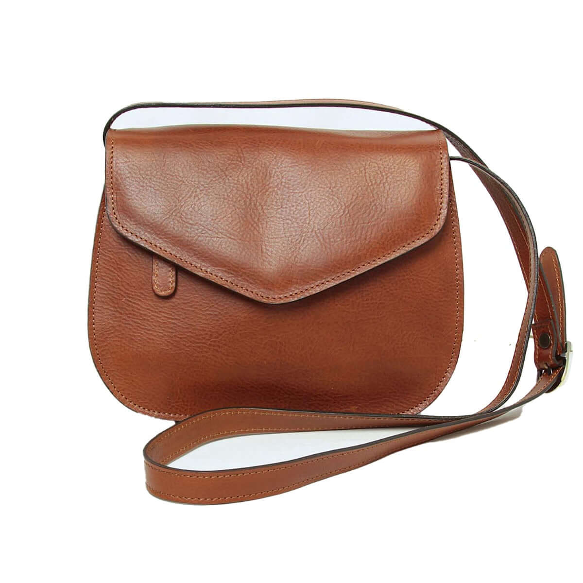 Vetrina Fiorentina -Borsa a tracolla di vitello pieno fiore-Teak-