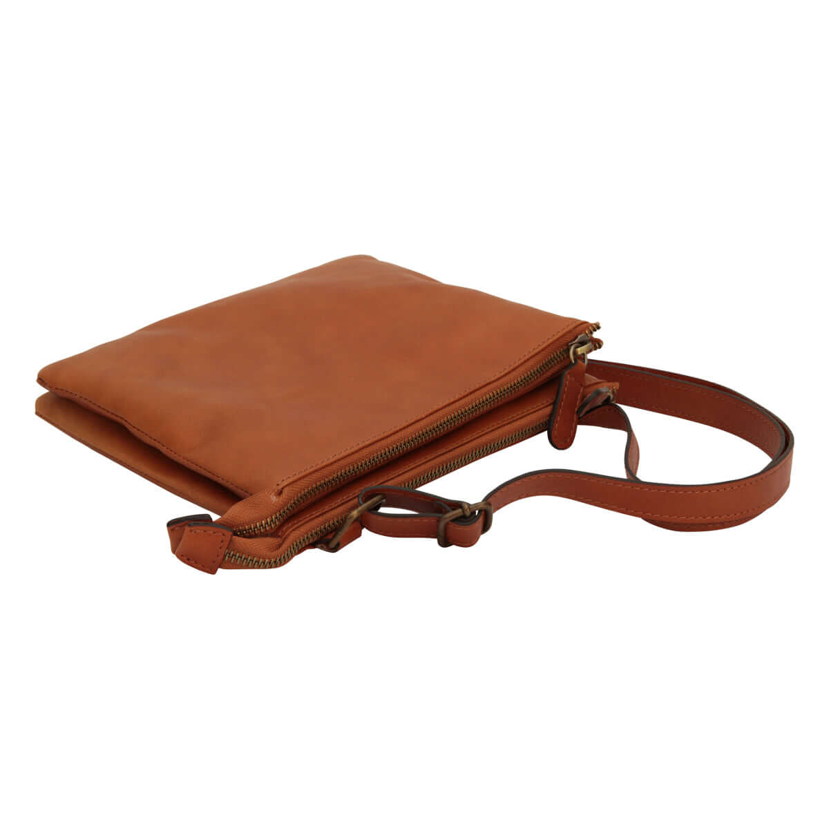 borsa tracolla vitello marrone coloniale, borsa in vitello color marrone con tracolla regolabile