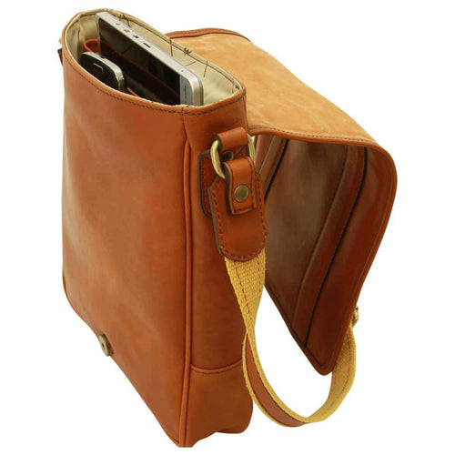 Vetrina Fiorentina -Borsa a tracolla in pelle. Gold-