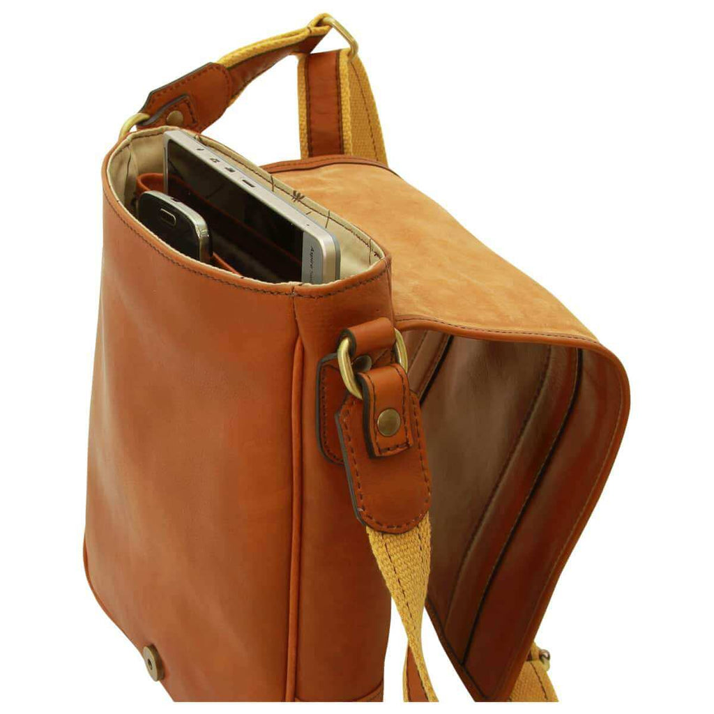 Vetrina Fiorentina -Borsa a tracolla in pelle. Gold-