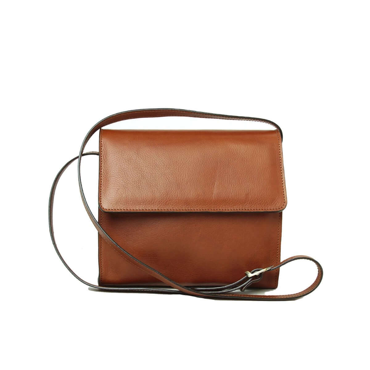 Vetrina Fiorentina -Borsa a tracolla in pelle di vitello-Teak-