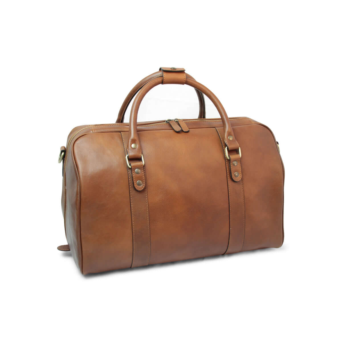 Vetrina Fiorentina -Borsa da viaggio in pelle - castagna-