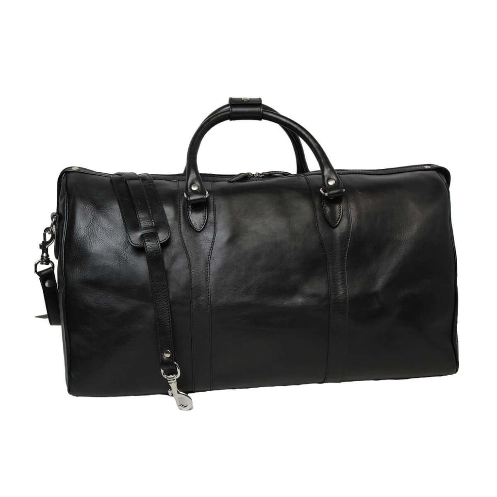 Borsa da viaggio in pelle weekend, elegante e spaziosa, con tracolla staccabile e zip esterna.