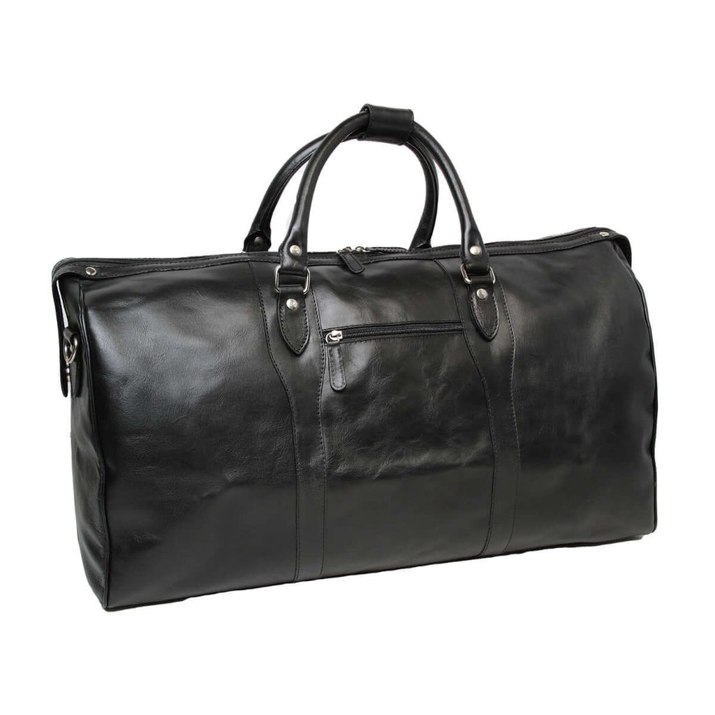 Borsa da viaggio in pelle weekend, elegante e spaziosa, con tracolla staccabile e zip esterna.