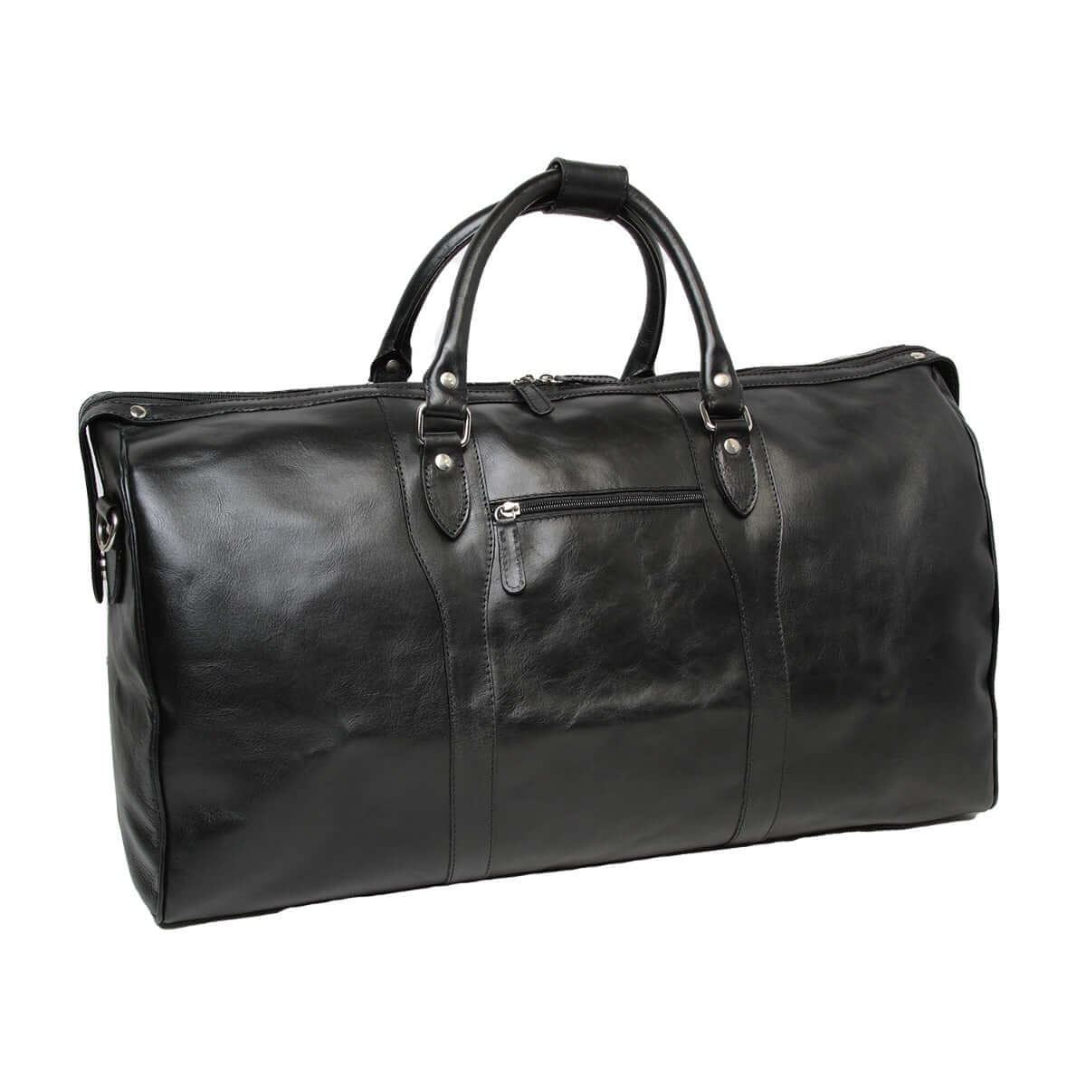 Borsa da viaggio in pelle weekend, elegante e spaziosa, con tracolla staccabile e zip esterna.