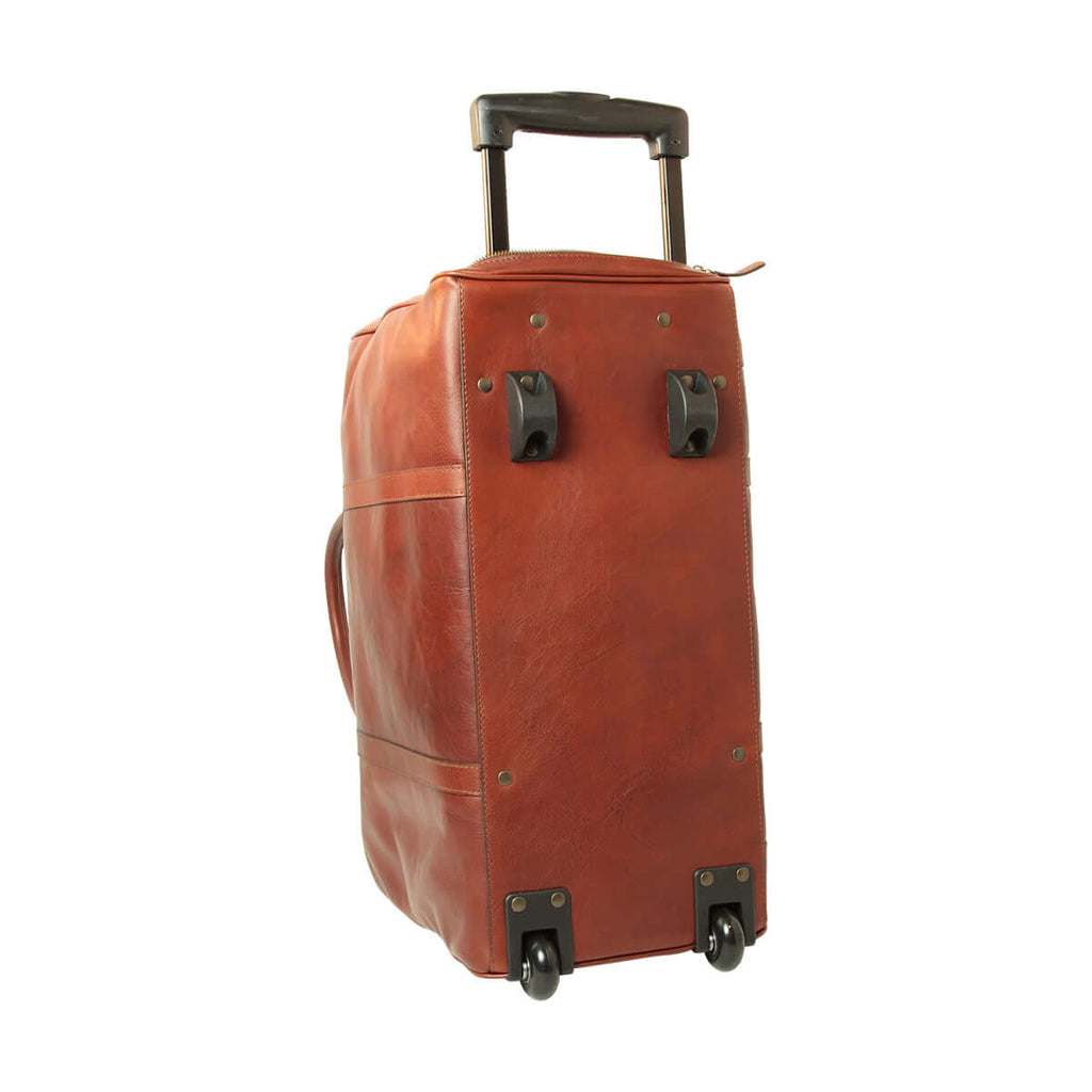 Vetrina Fiorentina -Borsone da viaggio in pelle pieno fiore - Marrone Mogano-