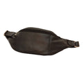 Marsupio in pelle nero con cintura aggiustabile, misure 38x13x6 cm e peso 0,350 kg.