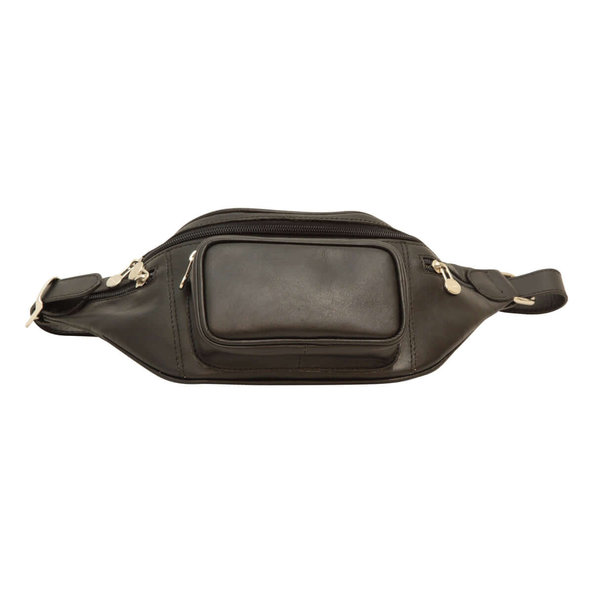 Marsupio uomo pelle artigianale nero con tasche e tracolla regolabile in pelle italiana.