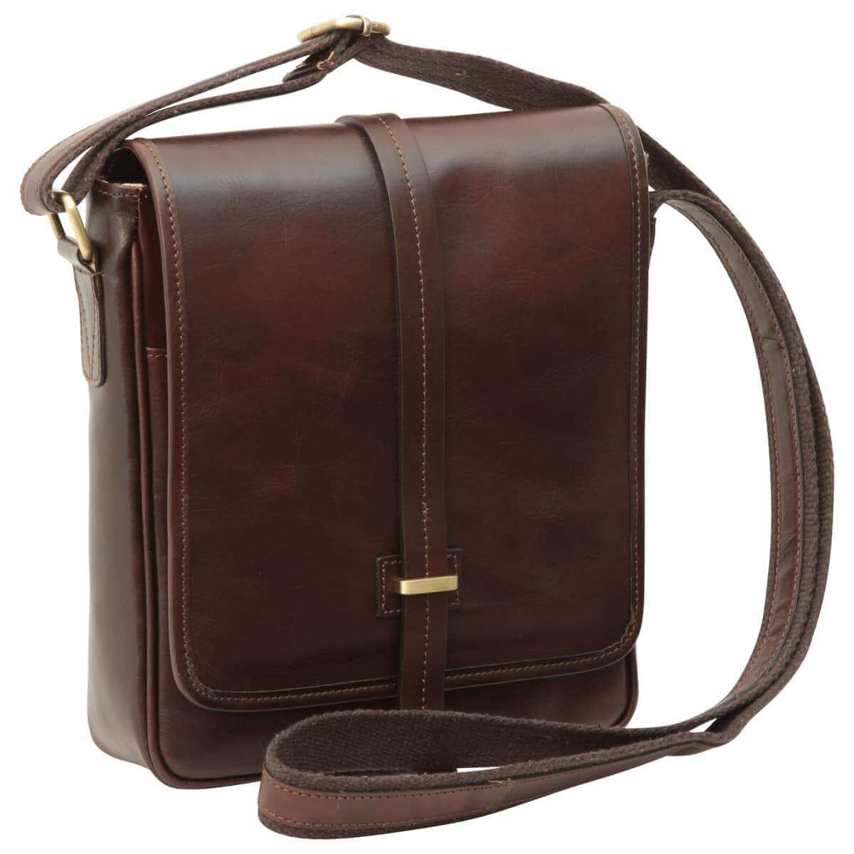 Vetrina Fiorentina -Messenger con chiusura magnetica. Marrone Scuro-