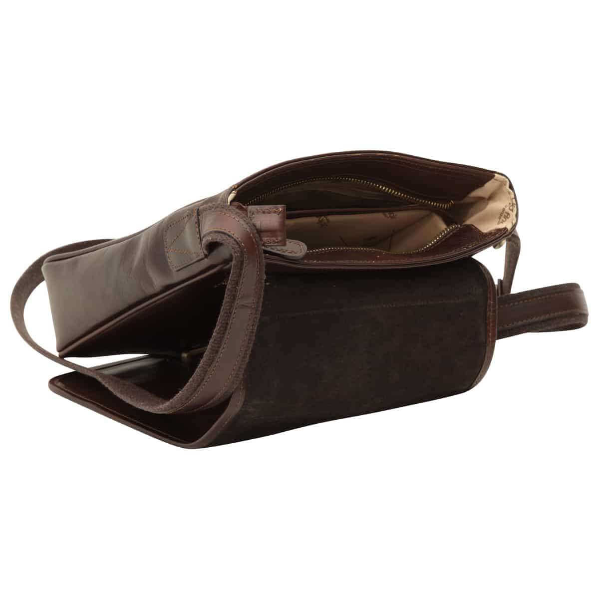 Vetrina Fiorentina -Messenger con chiusura magnetica. Marrone Scuro-