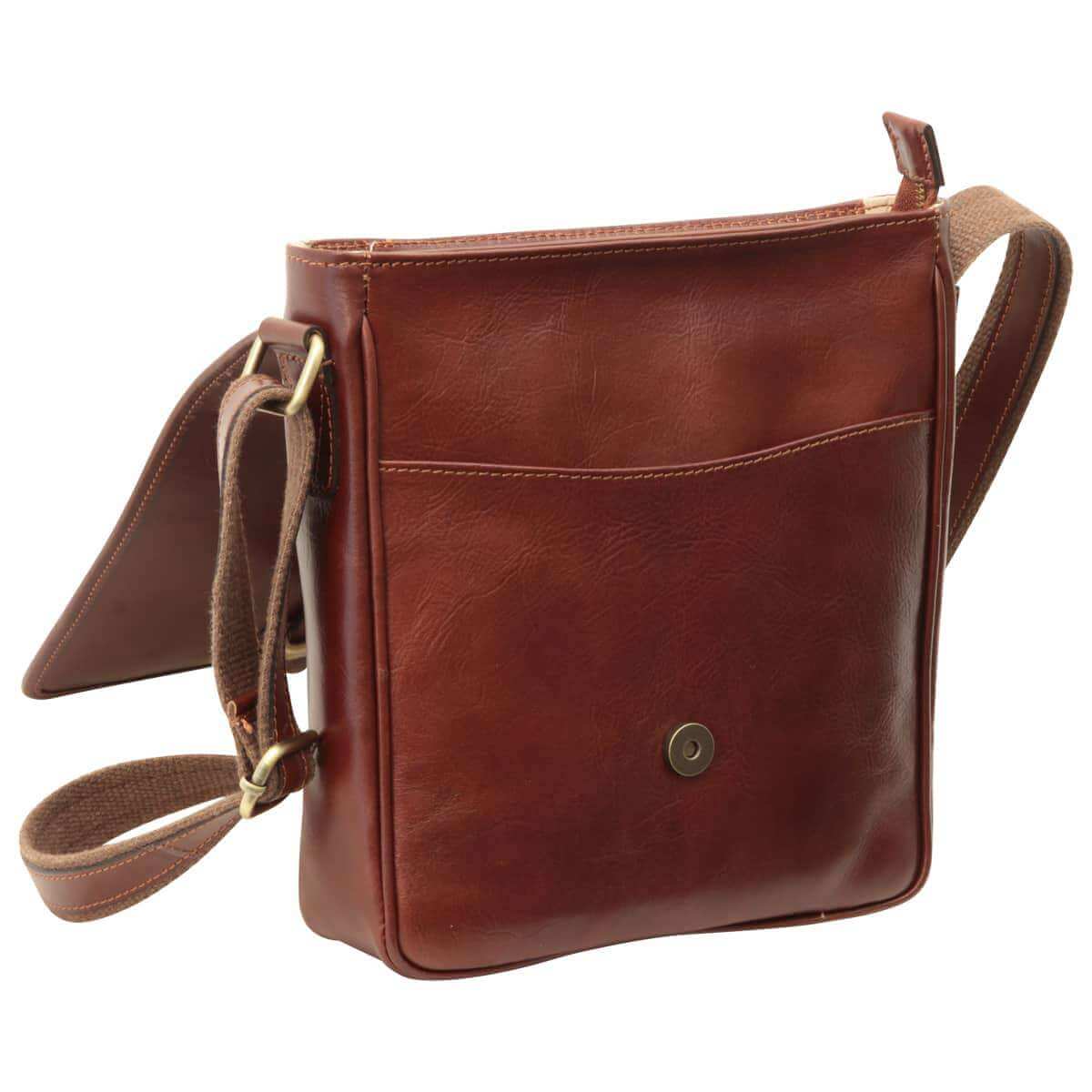 Vetrina Fiorentina -Messenger con chiusura magnetica. Marrone-