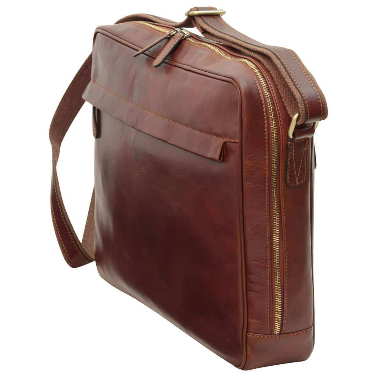 Vetrina Fiorentina -Messenger in vacchetta. Marrone-