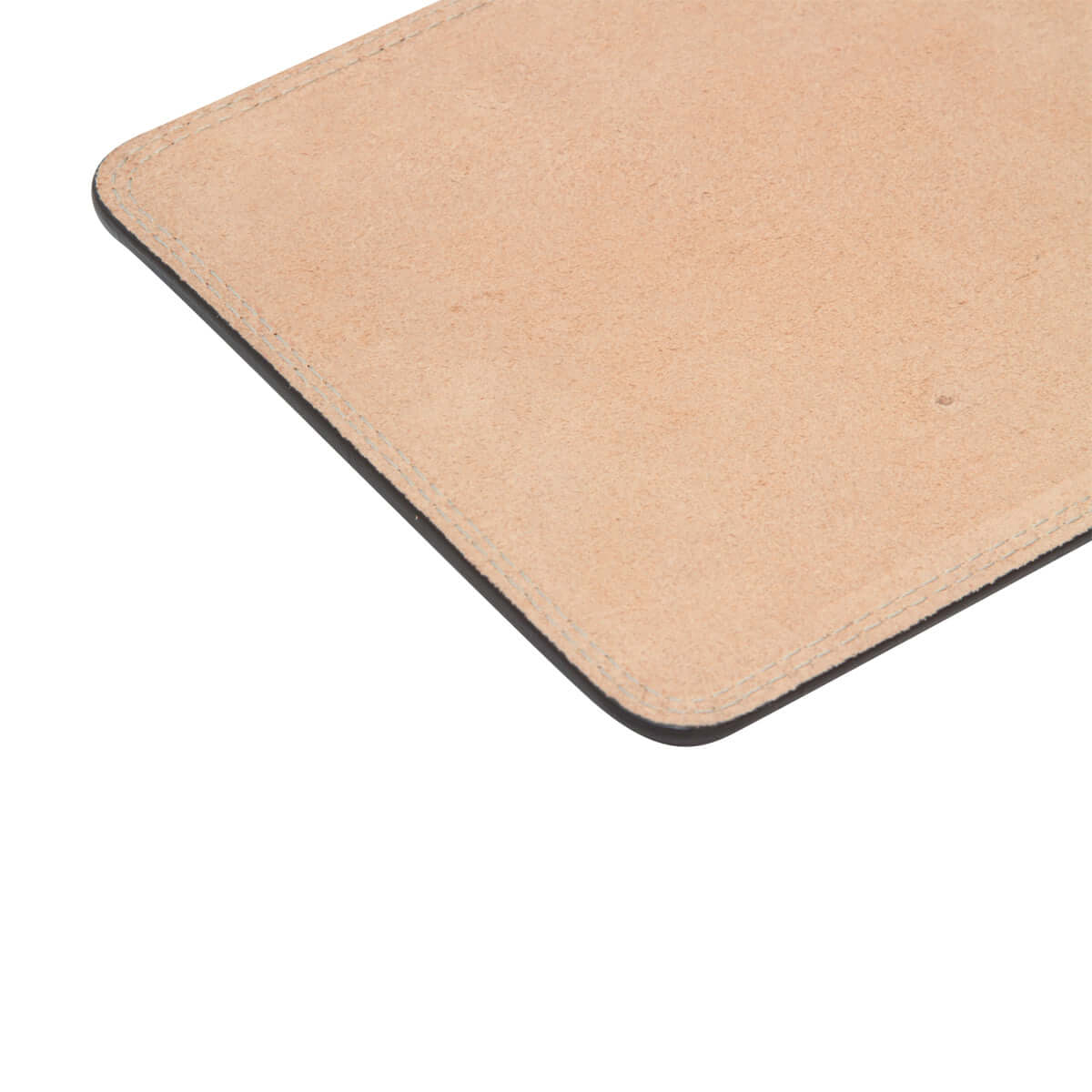 Mouse pad in pelle di vitello, fondo in crosta, colore beige, 20x15 cm, per un tocco elegante alla tua scrivania.