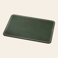 Tappetino mouse in pelle di vitello verde rettangolare con cuciture bianche perimetrali