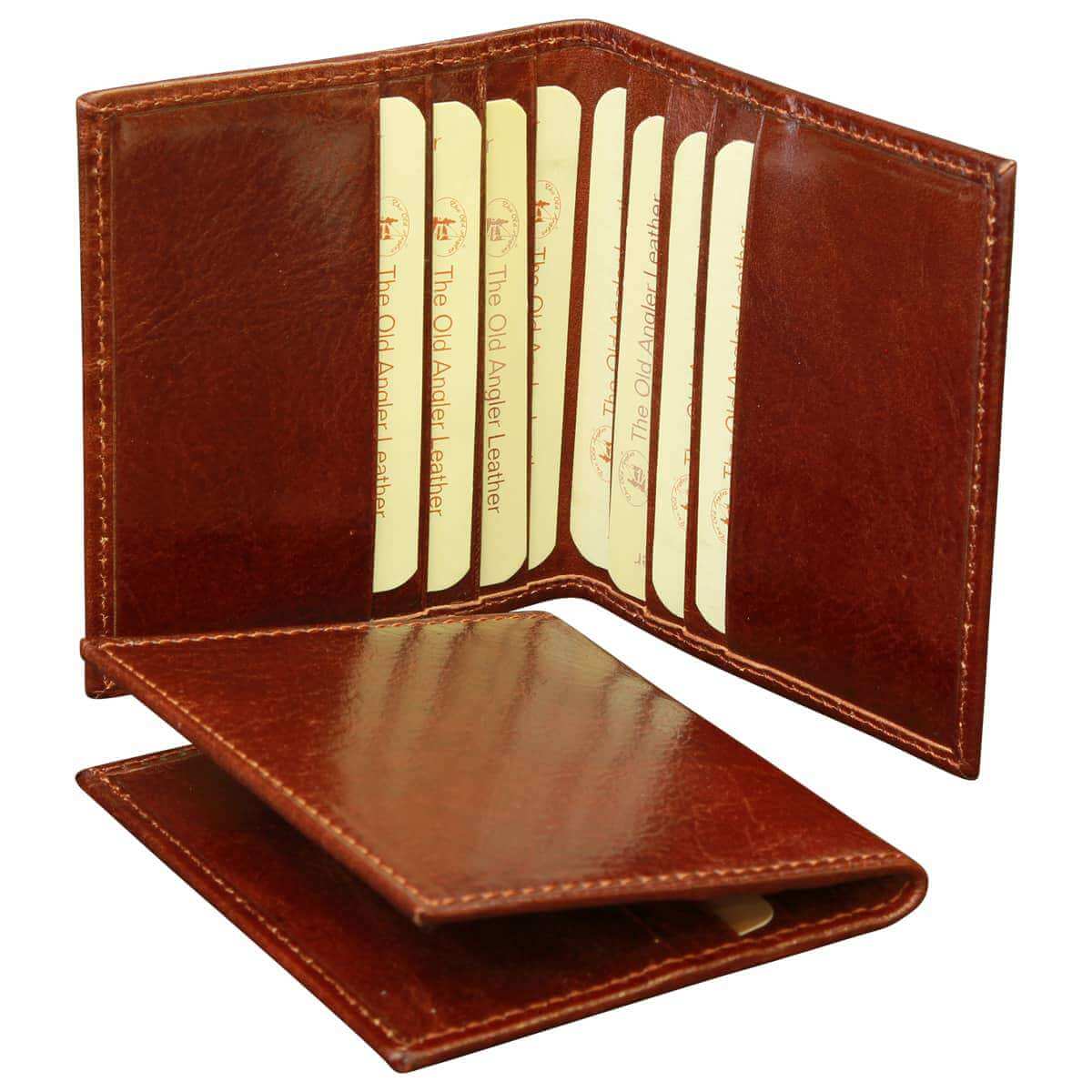 Vetrina Fiorentina -Porta Carte di Credito in Pelle. Marrone con RFID-