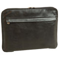 Porta documenti in pelle nera, elegante e funzionale, perfetto per organizzare documenti e accessori.