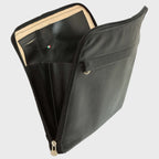 Porta documenti nero con zip laterale e tasche interne a vista