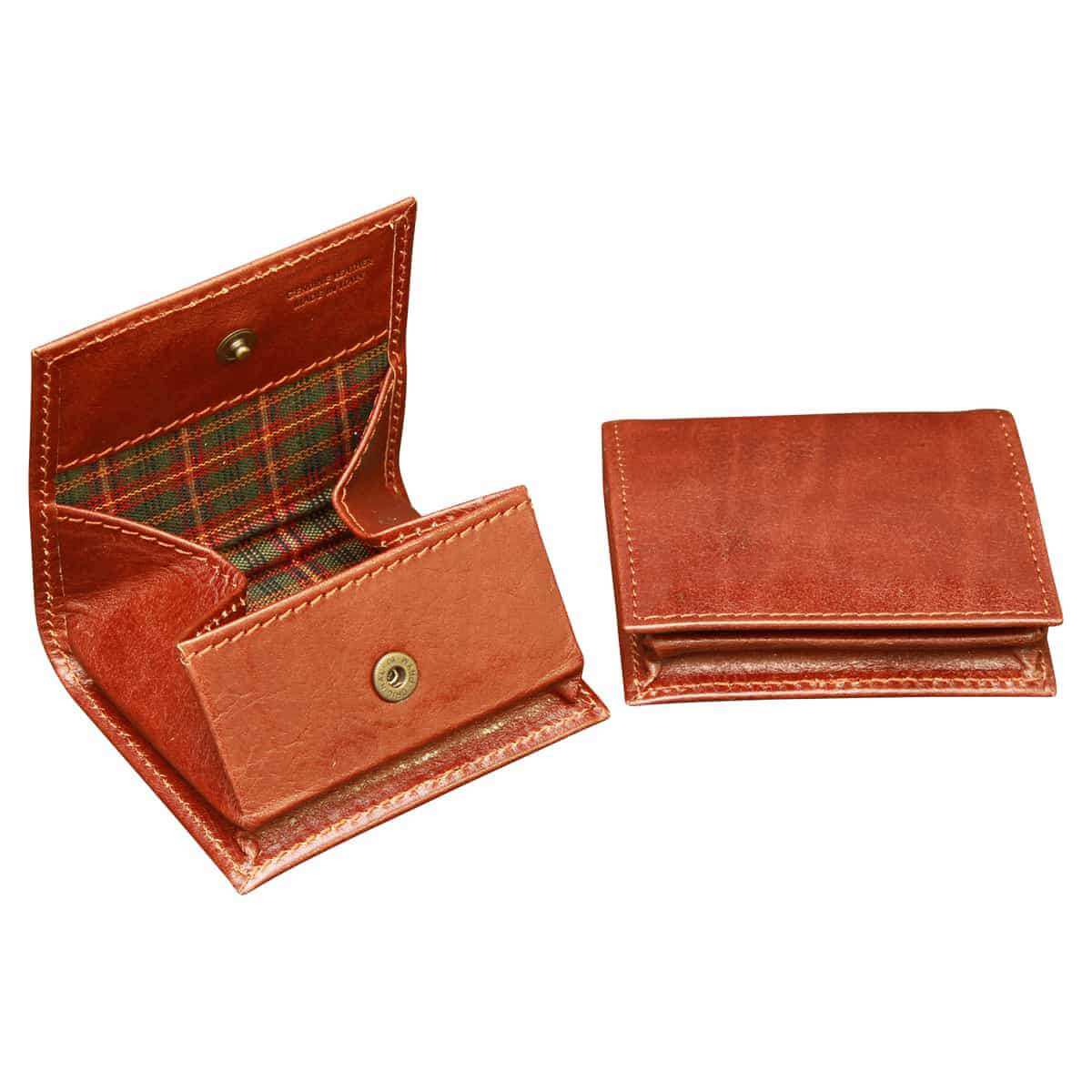 Vetrina Fiorentina -Porta Monete in pelle. Marrone-