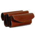 Porta buste/lettere marrone in pelle tamponata, elegante design per la scrivania. Brown leather mail sorter per un tocco di classe.