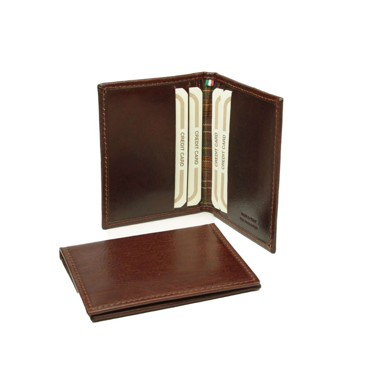 Vetrina Fiorentina -Porta carte di credito in pelle con RFID - marrone-