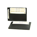 Porta carte di credito pelle RFID in pelle nera con tasche per carte e schermatura RFID.