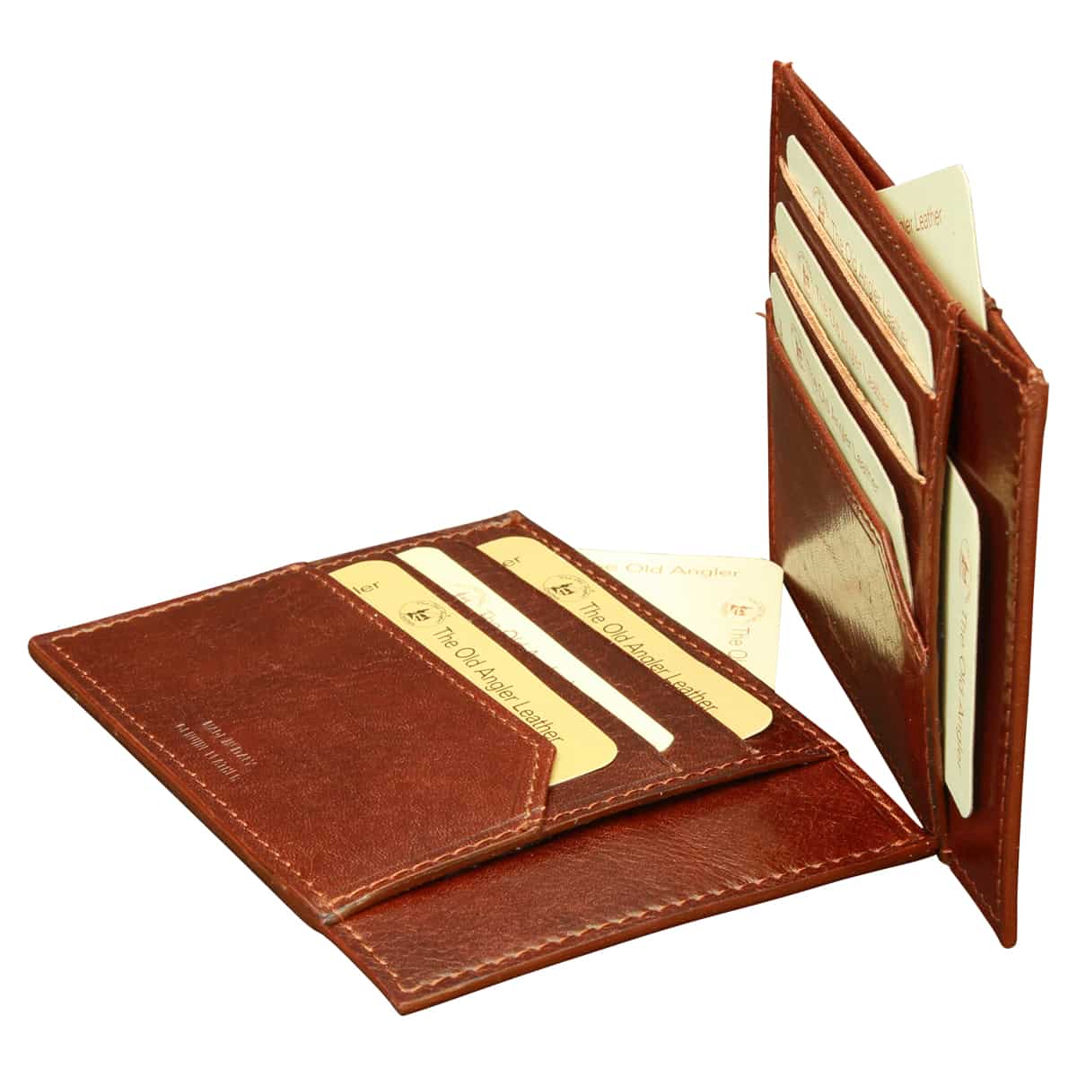 Vetrina Fiorentina -Porta carte di credito in vera pelle. Marrone con RFID-