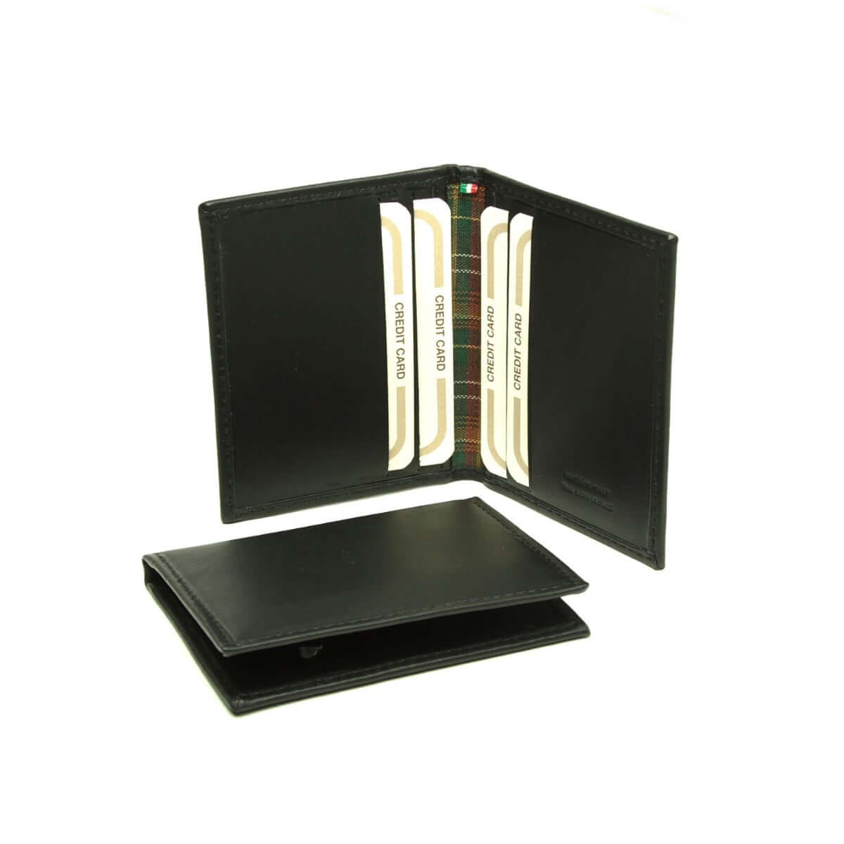 Vetrina Fiorentina -Portacarte di credito in pelle con RFID - nero-