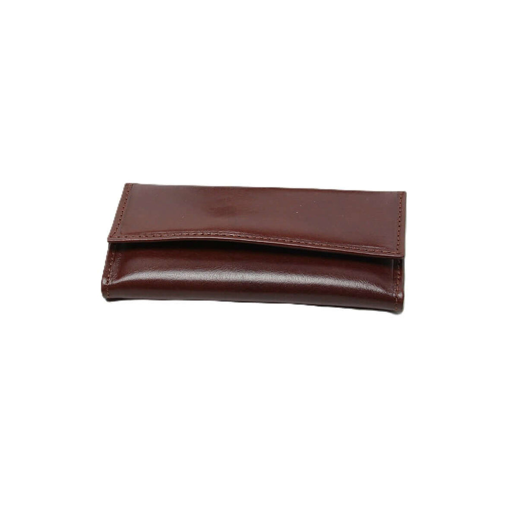 Portachiavi pelle 8 ganci marrone in pelle di vitello, elegante e pratico, misura 7x13 cm.
